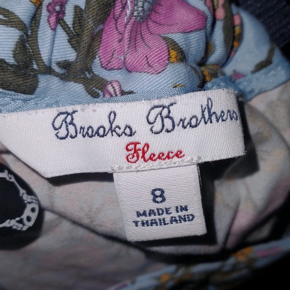 Brooks Brothers Girls 8 Floral Button-Front Skirt - Blue and Pink - Picture 5 of 6